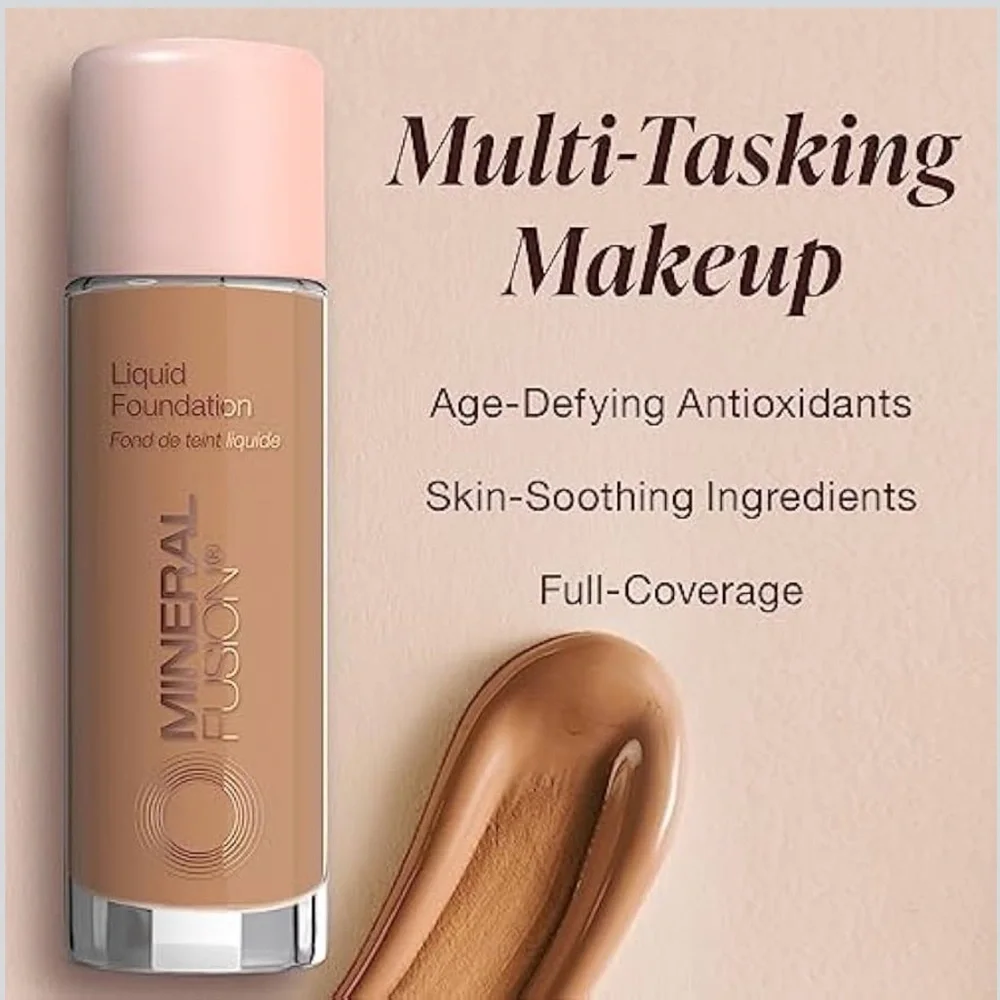 MINERAL FUSION Liquid Foundation - Deep 4 Cappuccino, NEW